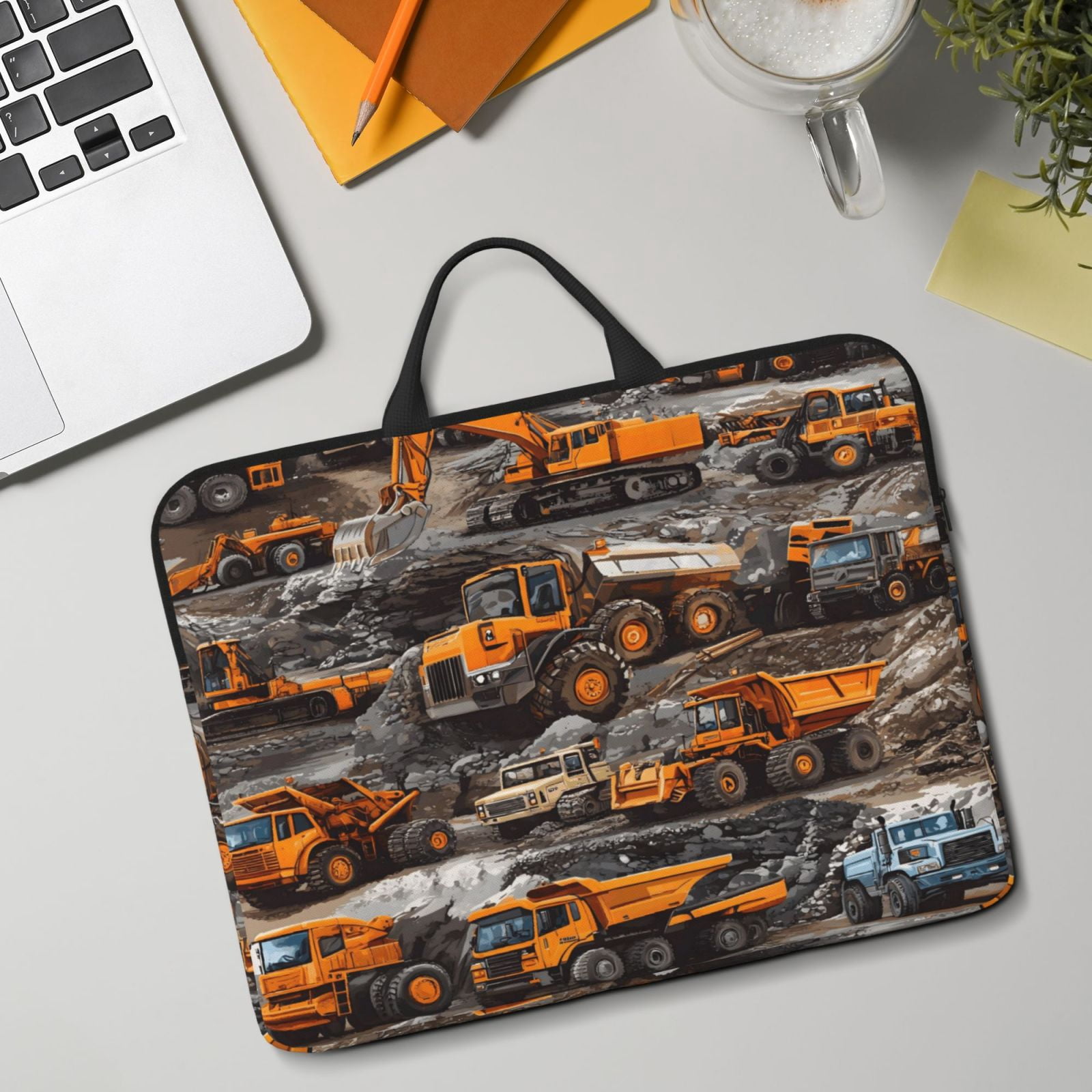 Laptop Sleeve Bag For Women Men 14inch Waterproof Durable Protective Computer Carrying Cover Handle Laptop Case Bag Engineering Vehicle