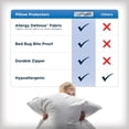 thumbnail image 4 of Aller-Ease - Protector de almohada Maximum Allergy Standard/Queen, paquete de 4, funda de almohada hipoalergénica, 4 of 6