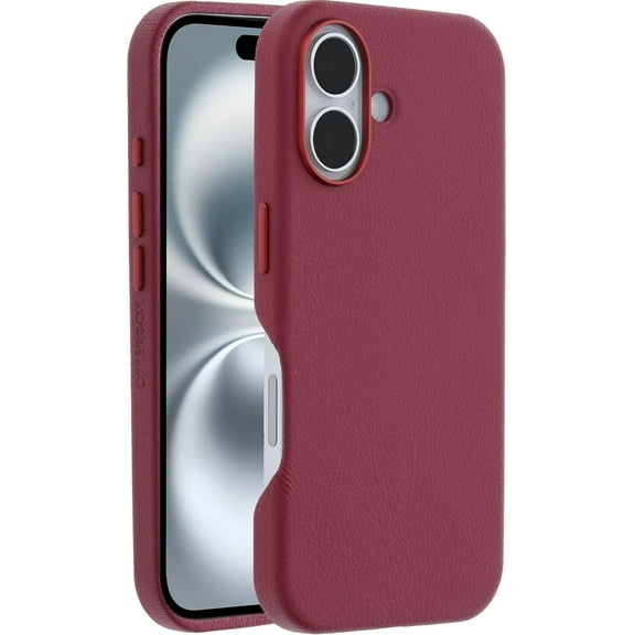 Restored OtterBox SYMMETRY SERIES Cactus Leather Case for iPhone 16 - Foxberry (Pink) (Refurbished)