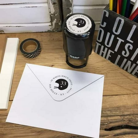 Personalized Round Self-Inking Rubber Stamp - Touchdown