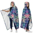 thumbnail image 2 of Wearable Blanket,Green Blue Butterfly Pink Purple Pattern Hooded Wearable Flannel Blanket for Adults & Teens,Winter Poncho Shawl Wrap Cape Cozy Anti-Pill,50"x60", 2 of 5