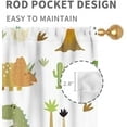 thumbnail image 4 of Dinosaur Curtains for Boys Room, Cartoon Dino Cute Safari Animal Printed Baby Kids Room Decor Blackout Window Drapes Treatments for Children Nursery Bedroom Living Room 2 Panel Sets, 84"x63" Inch, 4 of 5