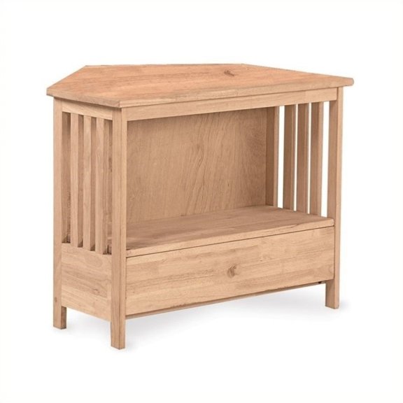 Pemberly Row Unfinished Mission Corner TV Stand