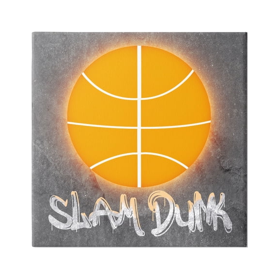 Stupell Industries Slam Dunk Urban Sports Sports Painting Gallery Wrapped Canvas Art Print Wall Art, 30 x 30