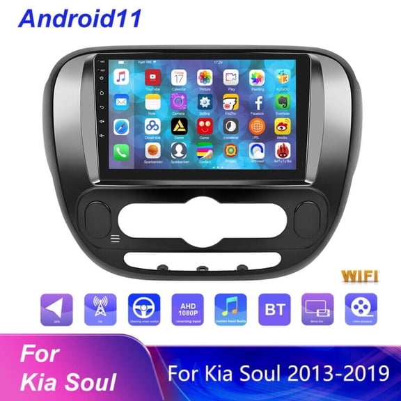 Zcargel 2 32G Android 13 Car Stereo GPS Navigation for Kia Soul 2013-2019, 9in Touch Screen Car Radio with Built-in Wireless CarPlay, Android Auto, Bluetooth, WiFi, FM/RDS, SWC, Mirror Link