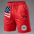 thumbnail image 3 of Rove Studio Men’s Patriotic USA Flag Print Shorts, Lightweight Breathable Athletic Gym Shorts with Side Pockets Red XXL, 3 of 4