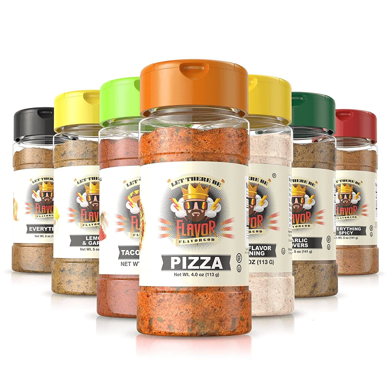 Flavor God Seasonings Startup Chef Spice Rack 7 Seasoning Combo