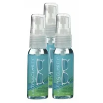 3 Ultra Clarity Lens Cleaner Spray 1 Oz. Plus 3 Black Microfiber Cleaning Cloth