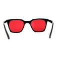 thumbnail image 2 of Stoner Pop Color Lens Hipster Thin Horn Rim Rectangular Sunglasses Black Red, 2 of 4