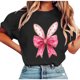 thumbnail image 4 of Tops de Manga Corta de Verano para las Mujeres Imprimir Blusa de Cuello Redondo, Moda Ligera de Poliéster Spandex, 4 of 5