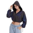 thumbnail image 4 of Women's Jackets Lightweight Athletic Reflective Cropped Half-zip Hoodie, 4 of 9