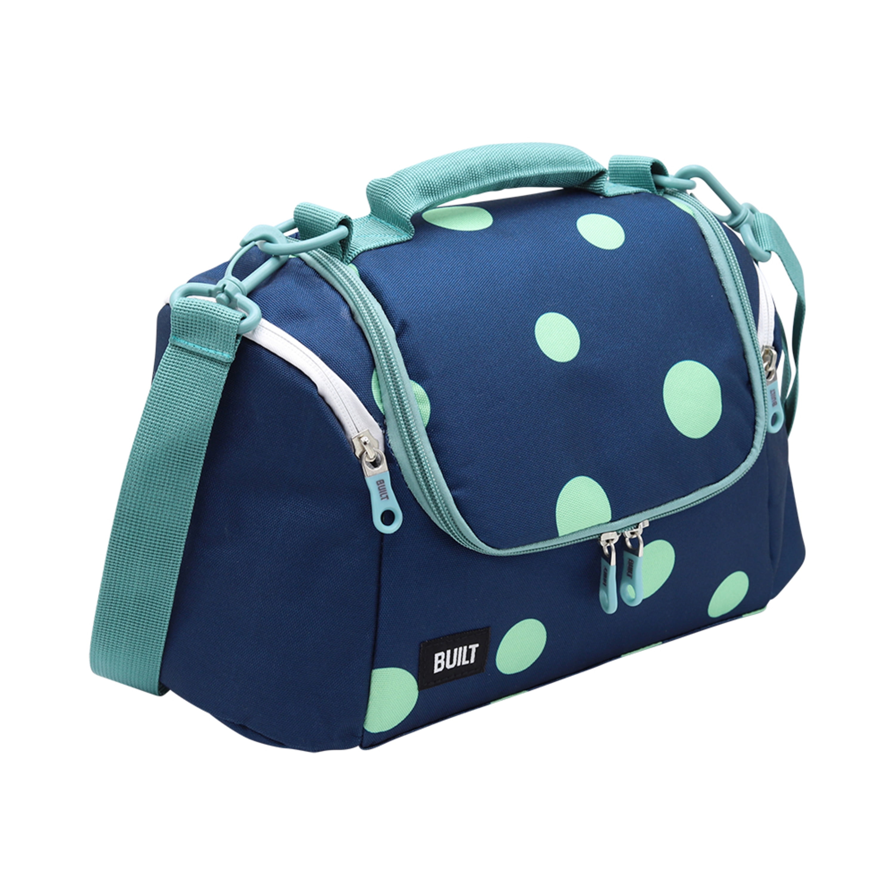 Checkered Insulated Lunch Bag for Boys, Green/Blue