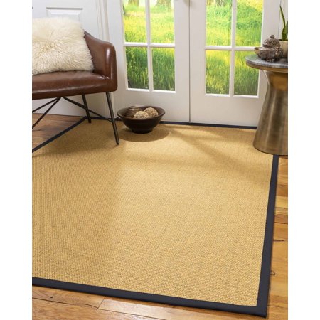 Natural Area Rugs Niagara Custom Sisal Rug, 5', Octagon Midnight Blue Border