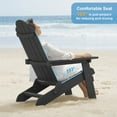 thumbnail image 2 of WINSOON All Weather HIPS Outdoor Folding Adirondack Chair Outdoor Garden Patio Chair-Black, 2 of 5