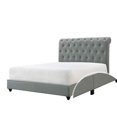 thumbnail image 3 of Benjara Nailhead Trim Queen Size Headboard and Footboard with Fabric Upholstery,Gray, 3 of 3