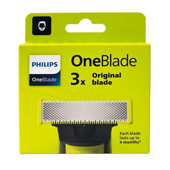 Pack De 3 Lames De Rechange Philips OneBlade QP430/80 – Pour Rasoir Visage Homme