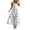 White, variant on Summer Maxi Dress for Women Floral Print Sleeveless Strap V Neck Bodycon Casual Beach Vacation Sundress Size L