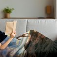 thumbnail image 3 of Ride the Wave Soft Flannel Fleece Throw Blanket, Sunset Surf in the Ocean Young Woman Under Dramatic Sky Exotic Hobby Image, Cozy Plush for Indoor and Outdoor Use, 50" x 60", Sepia Blue, by Ambesonne, 3 of 5