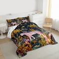 thumbnail image 3 of Castle Fairy Pink Leopard Twin Comforter Sets,Boho Starry Sky Bedding Set, 3 of 8