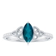 thumbnail image 4 of Rosec Jewels London Blue Topaz Engagement Ring with Celtic Knot - Blue Topaz Diamond Ring (4X8 mm Marquise Shape, AAA Quality), 925 Sterling Silver, US 3.50, 4 of 8