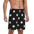 thumbnail image 6 of Mens Pajama Shorts, daisy polka dot dotted black Sleep Shorts Men Pajama Bottoms Lounge PJ Shorts with Pockets, 6 of 6