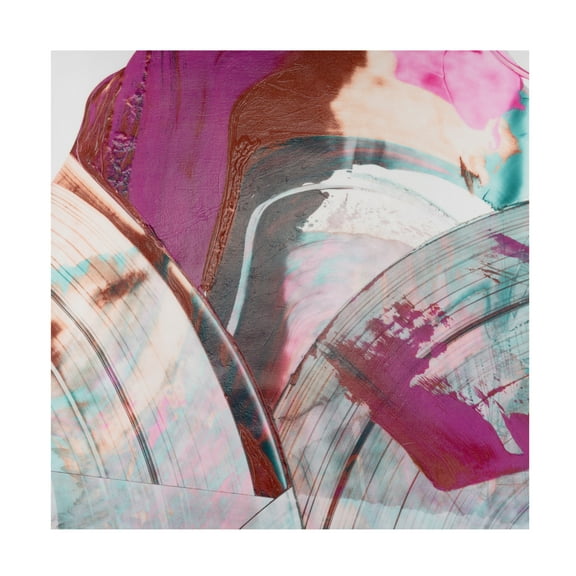 Canvas Wall Art - Ethan Harper 'Magenta and Patina I' Wall Art for Living Room, Bedroom, or Office Décor by Trademark Fine Art - 35 x 35 Inches