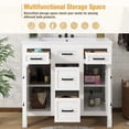 thumbnail image 5 of EUROCO 36" Bathroom Vanity with Sink Bathroom Vanity Cabinet with Resin Integrated Sink, Adjustable Shelves 4 Drawers, 2 Doors,Solid Wood Frame, White, 5 of 9