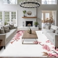 thumbnail image 3 of 5'x7' Area Rugs for Living Room Bedroom, Pink Spring Floral Washable Rug Carpet Runner Indoor Outdoor, Elegant Pastoral Flowers Watercolor Non Slip Floor Mats Area Rug for Kitchen, Nursery, 3 of 8