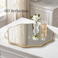 thumbnail image 4 of PERFNIQUE Gold Scalloped Mirror, 20'' Round Wall Mirrors Wavy Wood Framed for Bathroom Nursery Bedroom Living Room Entryway, Decorative Modern Wall Decor, 4 of 8