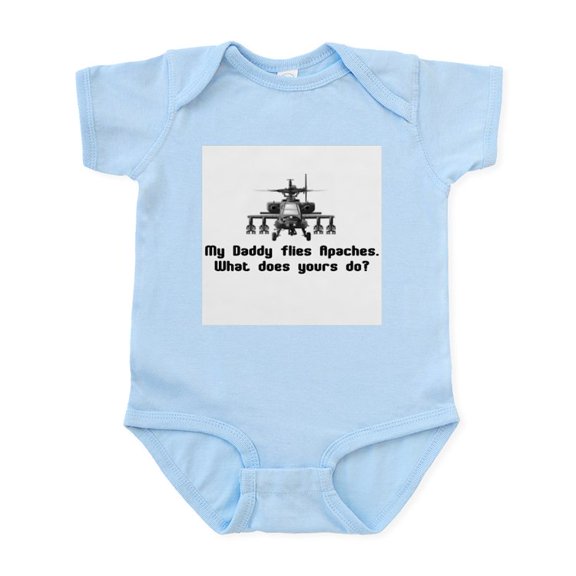 CafePress - Daddy Flies Apaches Infant Bodysuit - Baby Light Bodysuit, Size Newborn - 24 Months