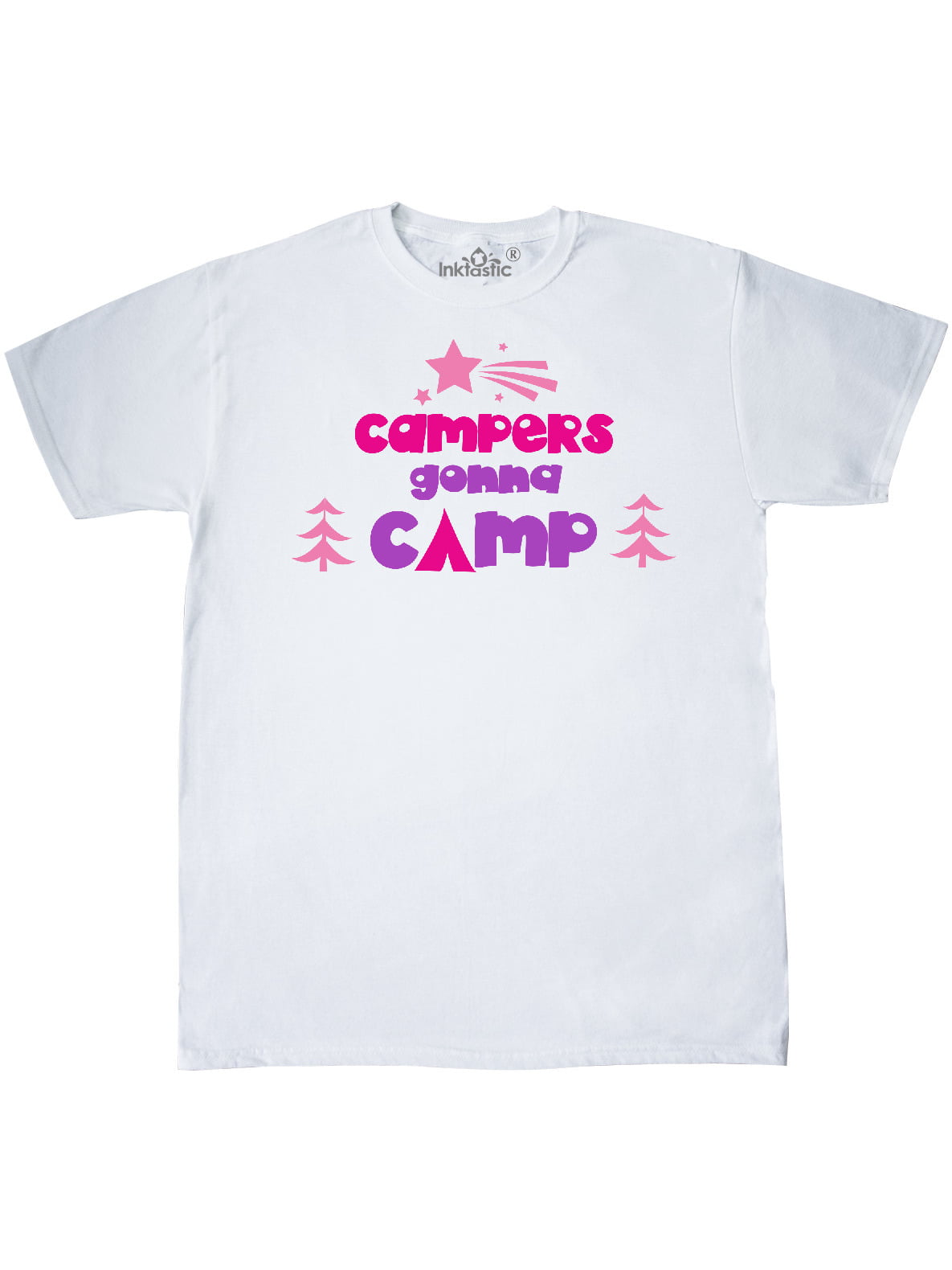 Inktastic Campers Gonna Camp, Stars, Trees - Pink Purple T-Shirt ...