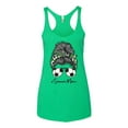 thumbnail image 3 of Wild Bobby, Messy Bun Soccer Life | Mom Life Game Day Vibes Sports Lover | Mother's Day Sports Tri-Blend Racerback Sleeveless Top, Envy, XL, 3 of 5