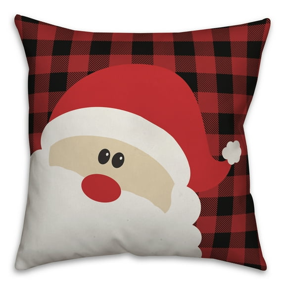 Creative Products Plaid Santa Claus 16x16 Spun Poly Pillow
