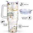 thumbnail image 4 of 50th Wedding Gifts Anniversary Cups, Golden Wedding 50th Anniversary Cups, 50th Anniversary Cup For Couple Parents Friends, 40 Oz Stainless Steel Tumbler with Handle and Straw (1 PC), 4 of 5