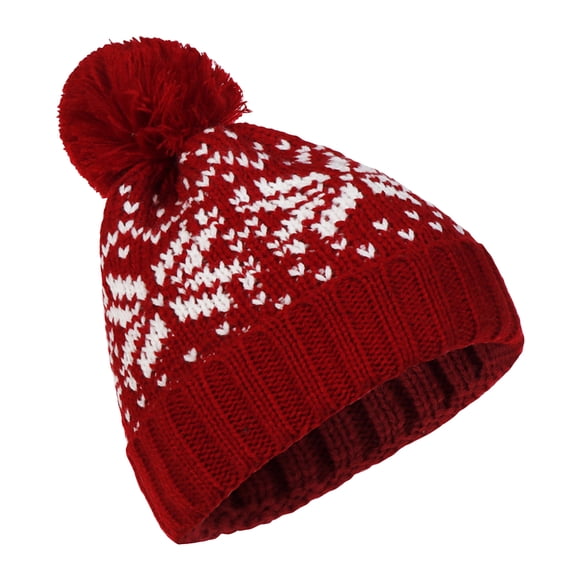 Gorro de punto YUNYI BRAND con forro polar y copo de nieve azul oscuro para invierno