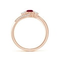thumbnail image 2 of ANGARA Natural Ruby and Diamond Three Stone Bypass Ring in 14K Rose Gold for Women (Size-4mm) | July Birthstone, Birthday, Anniversary, Jewelry Gift for Women | Natural Ruby Ring, 2 of 9