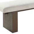 thumbnail image 4 of Lan 60 Inch Dining Bench, Upholstered, Panel Pedestal Base, Brown - Saltoro Sherpi, 4 of 5
