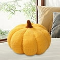 thumbnail image 3 of Almohadas de calabaza de Halloween, lindo cojín en forma de 3D, decoración del hogar de Halloween, juguetes de peluche, almohada rellena para sala de Amarillo, 3 of 8