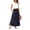 Navy, variant on Women's Retro Boho Summer Long Skirt, Comfy Smocked High Waisted Maxi Skirts, Casual Chic Flowy Skirt for Beach Holiday Travel