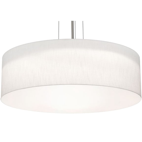 AFX Anton 30'' Medium Base Pendant - Satin Nickel Finish Linen White