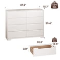 thumbnail image 2 of Aiho 8 Drawer White Double Dresser, Modern Wooden Storage Cabinet with Cut-Out Handles, Large Chest for Bedroom Living Room, 2 of 9