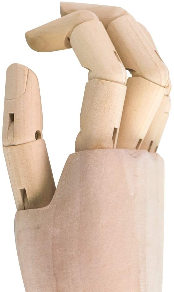Flexible Wooden Hand Model Moveable Wooden Artists Manikin Hand Figure 10 Inches Right Hand Model for Sketching Drawing Painting Home Office Desk Decoration(10 Inch Right Hand)