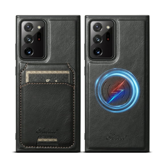 Dteck for Samsung Galaxy Note20 Ultra Case, Compatible with MagSafe, Galaxy Note 20 Ultra Magnetic Phone Case with Detachable Card Wallet for Women Men,Black