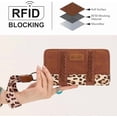 thumbnail image 6 of Wrangler Women's Boho Aztec Wristlet Wallet - Stylish Western Credit Card Holder, Brown, 6 of 6