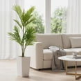 thumbnail image 4 of QinaQin Palmera artificial Areca con maceta blanca alta, hojas tropicales realistas, ideal para decoración de sala, recámara, oficina o interiores, 4 of 7
