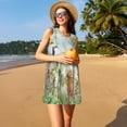 thumbnail image 3 of Balery Watercolor African Animals Wildlife Vestidos de verano para mujer con estampado: vestido holgado sin mangas, vestido playero informal y cómodo para días calurosos., 3 of 7