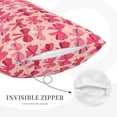thumbnail image 3 of Lsque pink ribbon bows Pattern Pillow Case – Soft & Cozy Throw Pillow Cover, Hypoallergenic Cushion Case for Sleeping Women with Envelope Closure-14"x20", 3 of 6