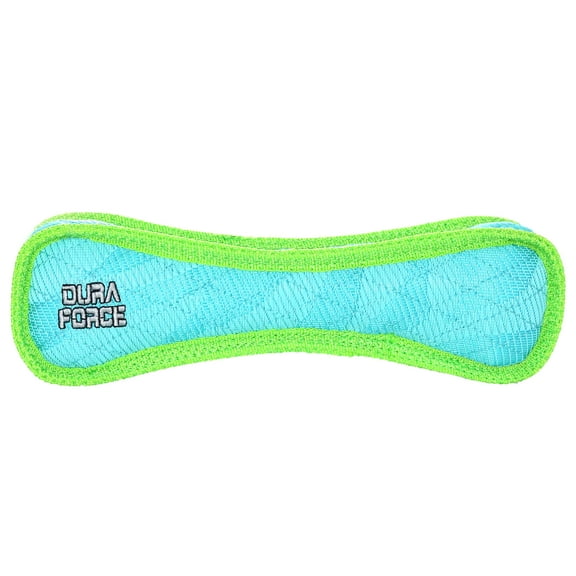 DuraForce Bone Blue-Green Durable Woven Fiber Squeaky Dog Toy