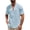 Light Blue, variant on Mens Plus Size T Shirts Summer Short Sleeve V-Neck Mens Tops Casual Soft Holiday Black Solid Color Button Tops