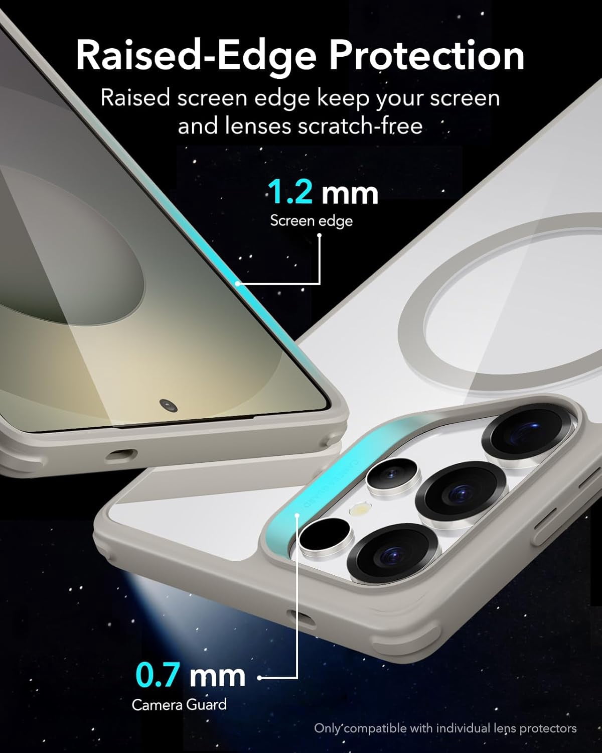 RGHJAR-ESR for Samsung Galaxy S25 Ultra Phone Case, Compatible with MagSafe, Magnetic Case for S25 Ultra, Military-Grade Protection, Yellowing Resistant, Classic Series, Clear Grey